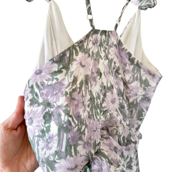Tuckernuck O.P.T Ingrid Purple Floral Ruffle Midi Dress - Picture 3 of 8